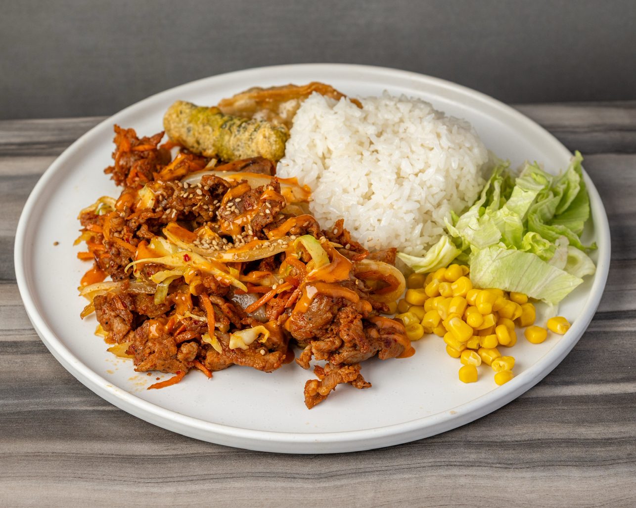 K-Spicy Pork Rice Bowl.