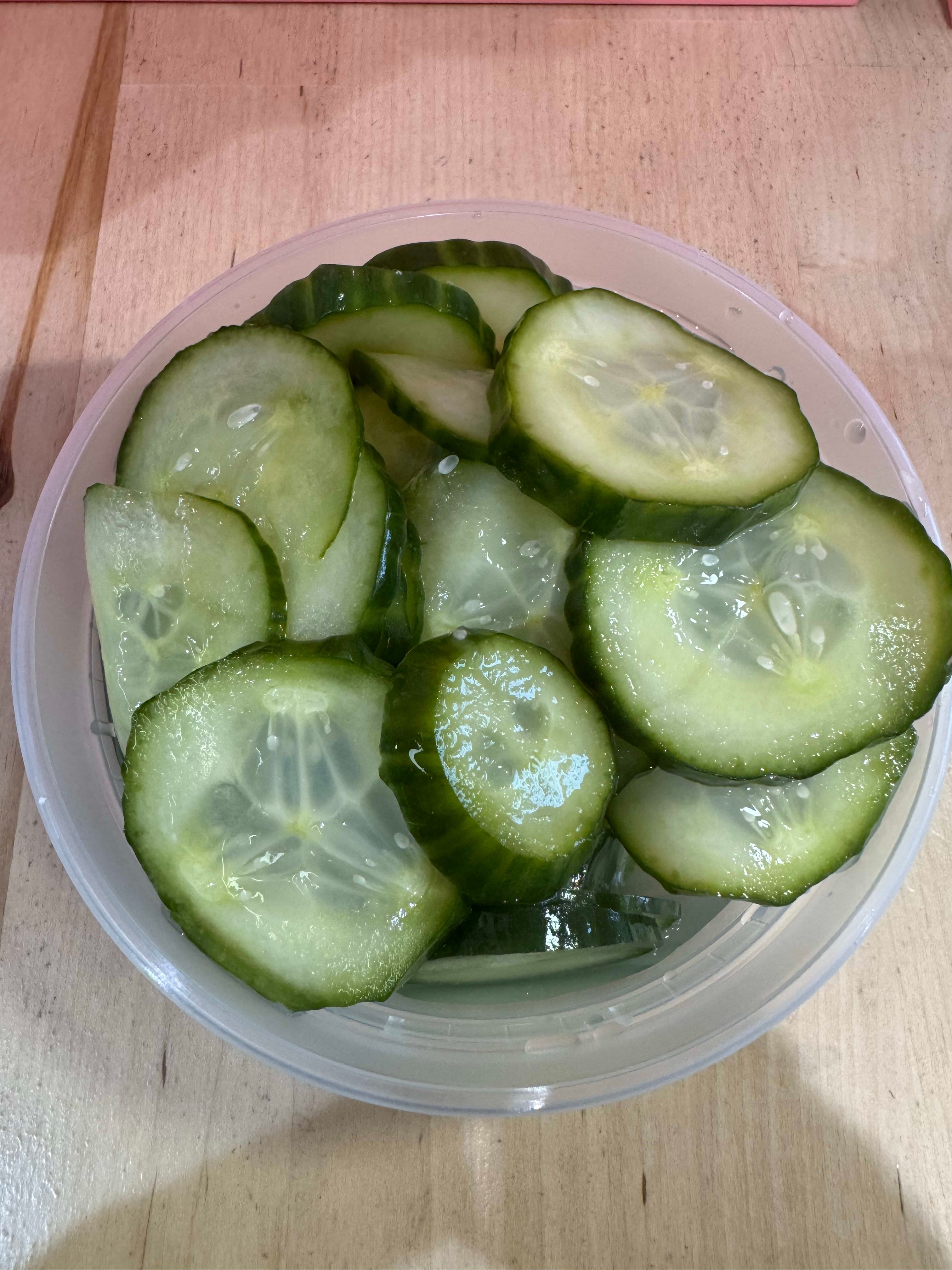 Homemade Cucumber Pickles.