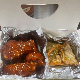 Dinner Wings & Vegetable Soy Dumplings
