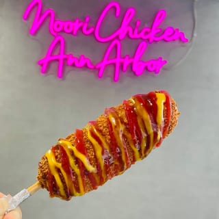 Korean Corn Dog - Fish Cake Sausage and Mozzarella Inside