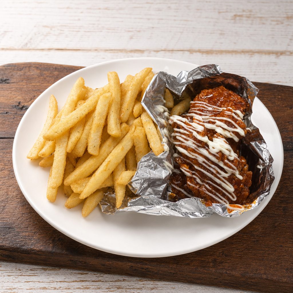 Lunch Jumbo Halal Boneless & Fries.