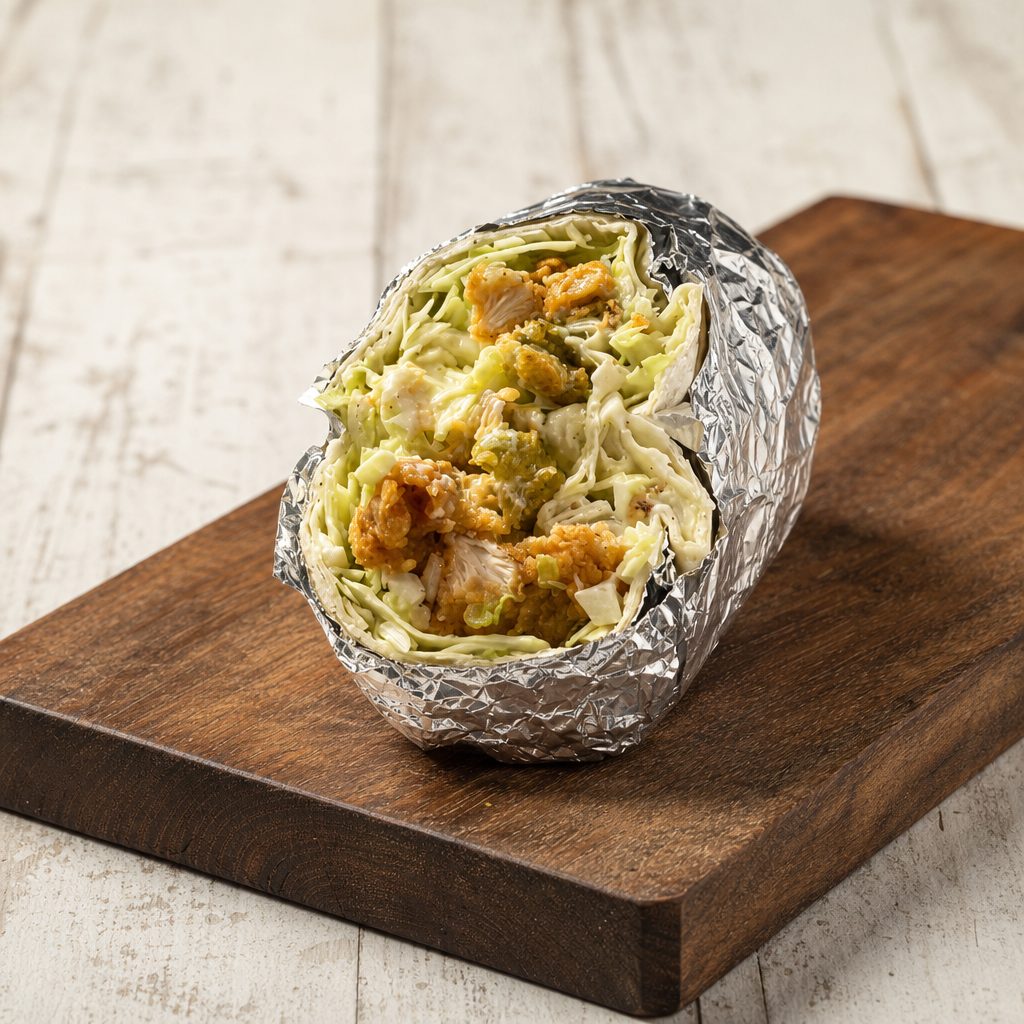 Spicy Ranch Jalapeno Crispy Chicken Wrap.
