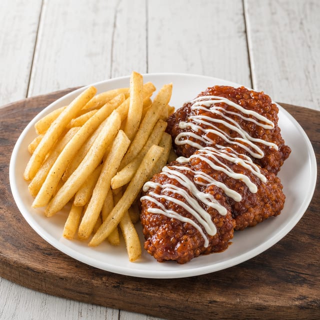 Dinner Jumbo Halal Boneless & Fries.