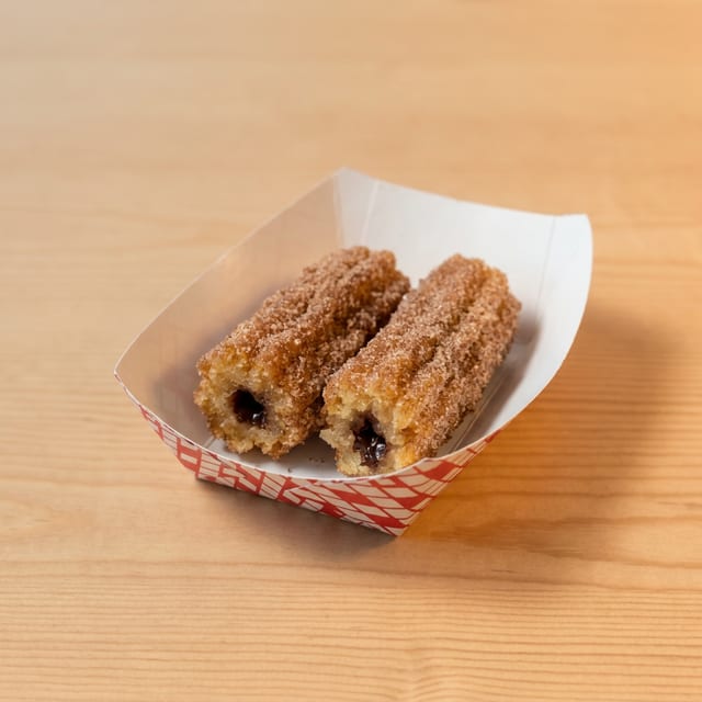 Caramel Filled Churro with Cinnamon Sugar.