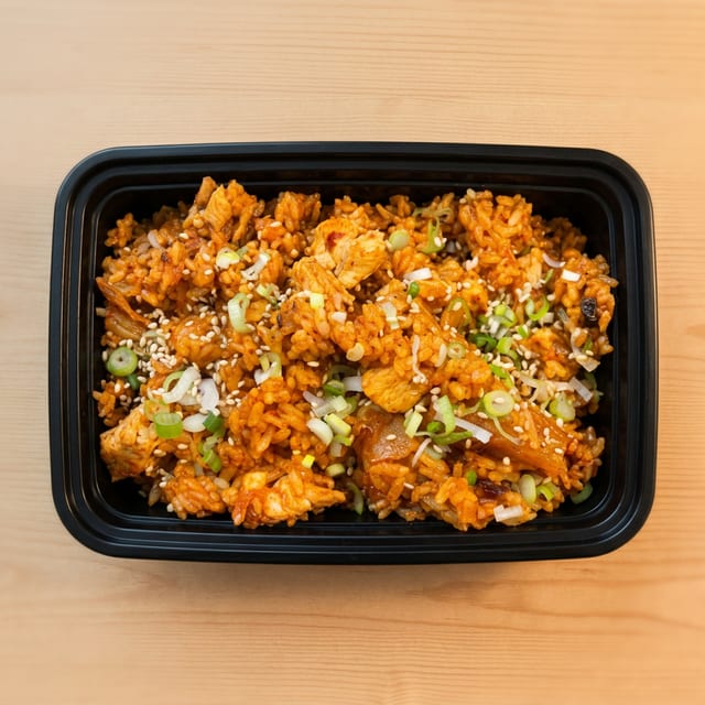 Kimchi Fried Rice with Chicken.